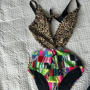 Mara Hoffman Swim Leopard & Neon One-Piece